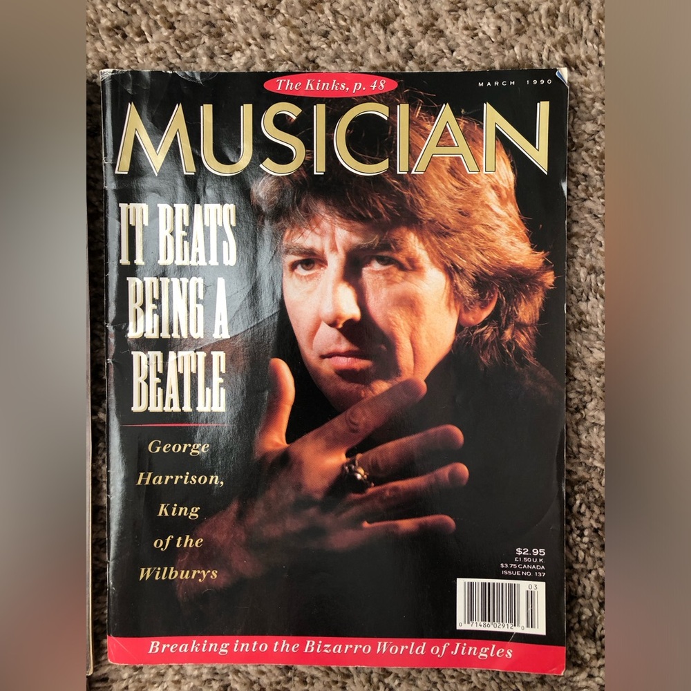 Vintage 1990 Musician Mag Featuring George Harrison